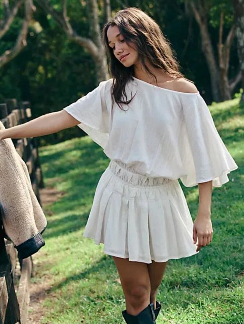 Free People Free-est White Cotton Mini Dress Size Medium NWT